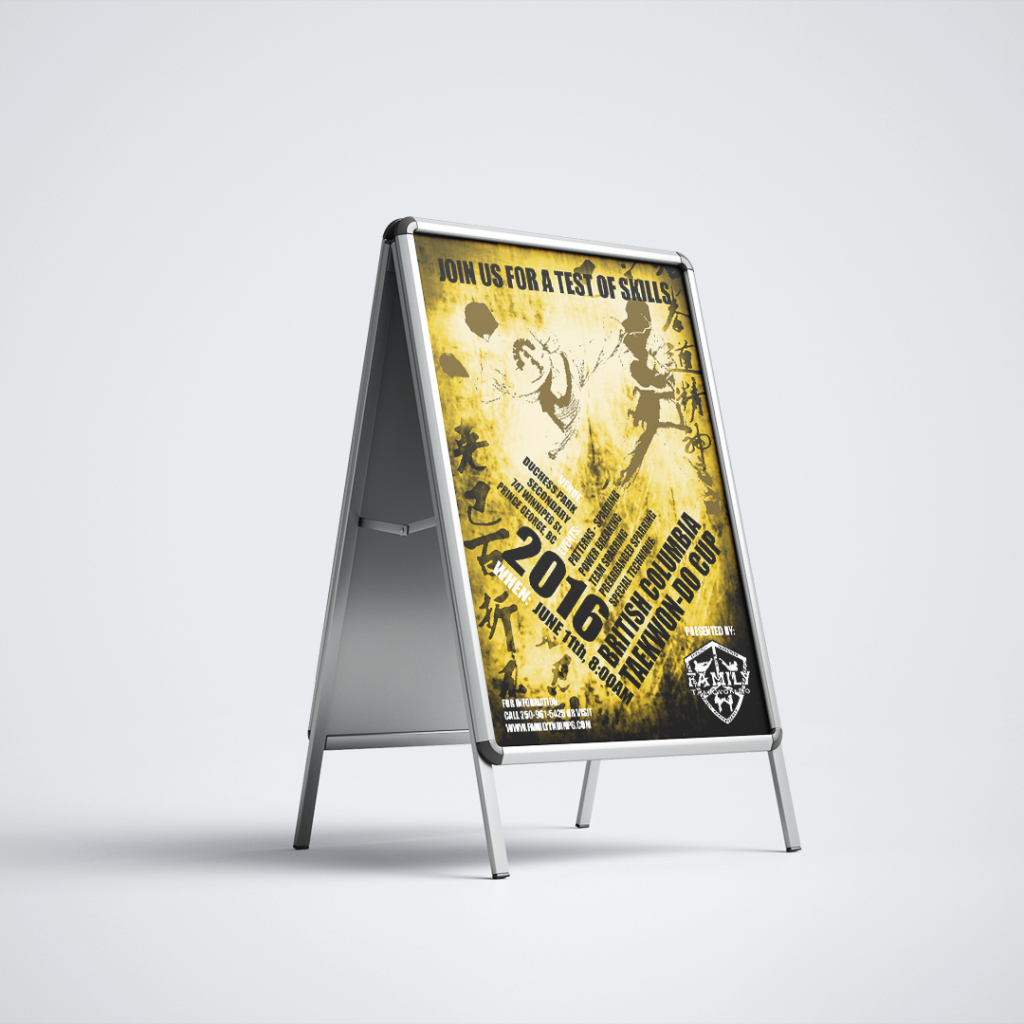 2016 BC Taekwondo Cup A-Frame Poster Sign