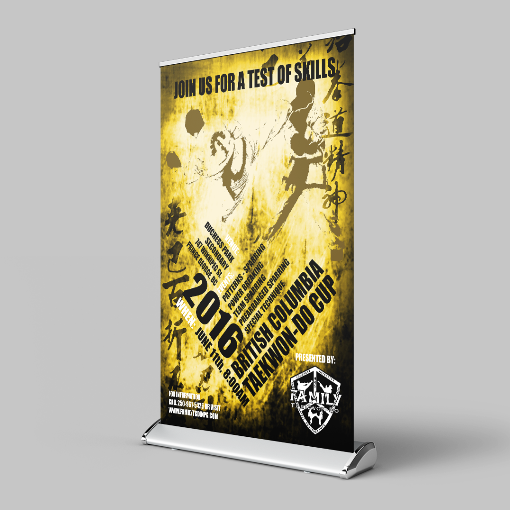 2016 BC Taekwondo Cup Roll Up Poster Sign