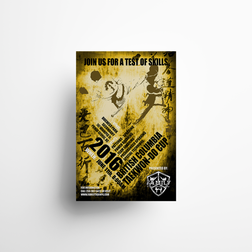 2016 BC Taekwondo Cup Poster Sign